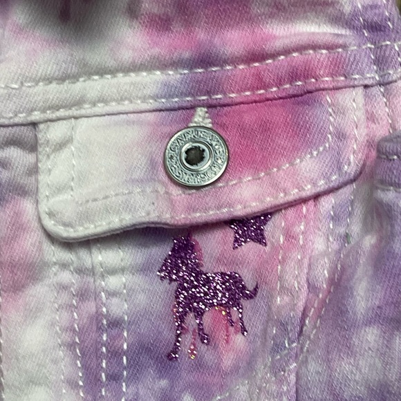 Spirit pink purple tie dye Gap denim vest 4T - Picture 12 of 13